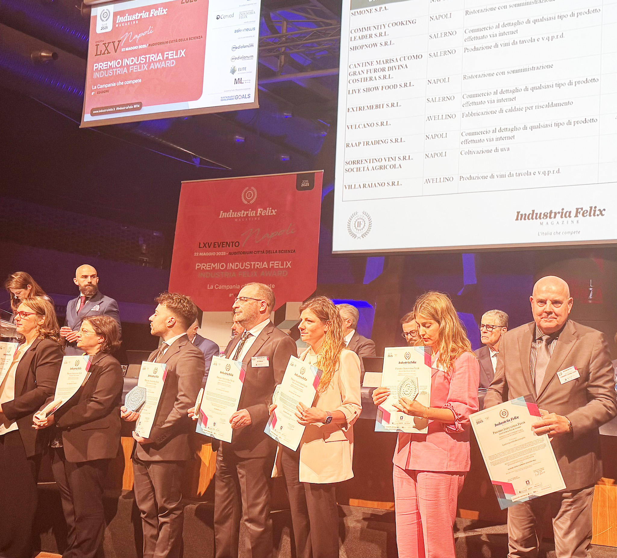 Industria Felix: a Luigi Snichelotto ed alla Community Cooking Leader S.r.l. per il terzo anno consecutivo il premio per le aziende più virtuose della Campania